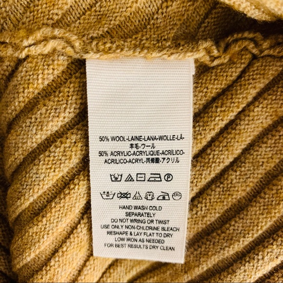 Free People Love & Harmony Wool Blend Asymmetric Hem Sweater Tan size S - Picture 13 of 13